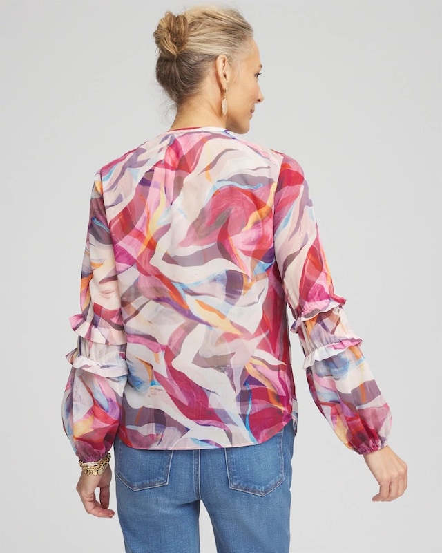 Abstract Ruffles Crinkle Blouse - image 3
